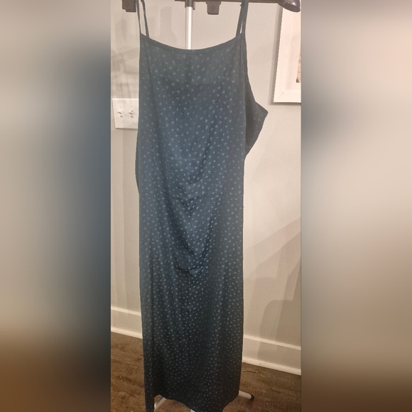 World Market Pine Green Jacquard Floral Slip Dress - Picture 2 of 5